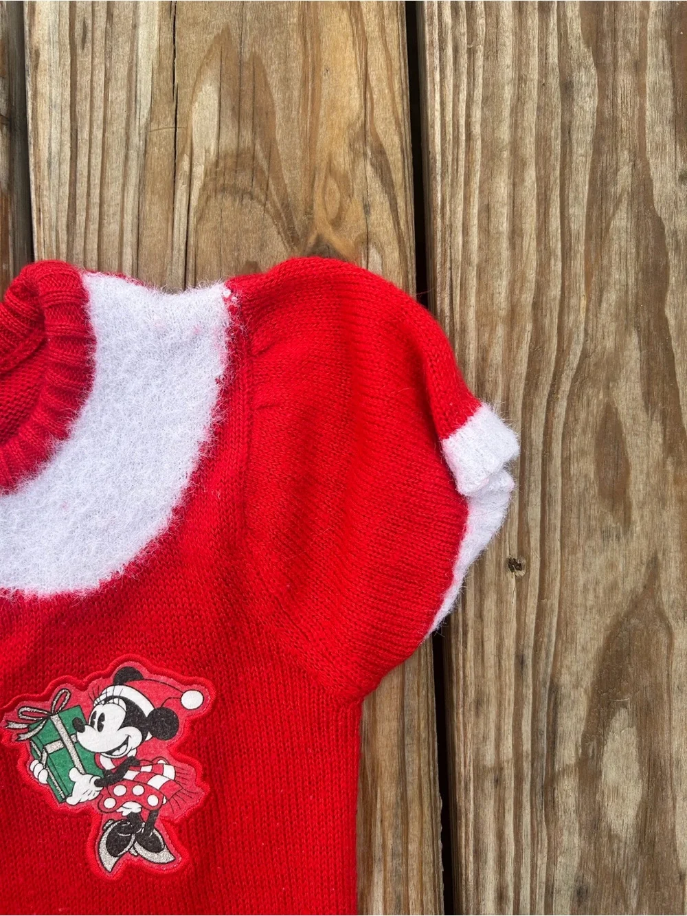Girls 7/8 Medium Disney Minnie Mouse Polka Dot Sweater Dress HOLIDAY